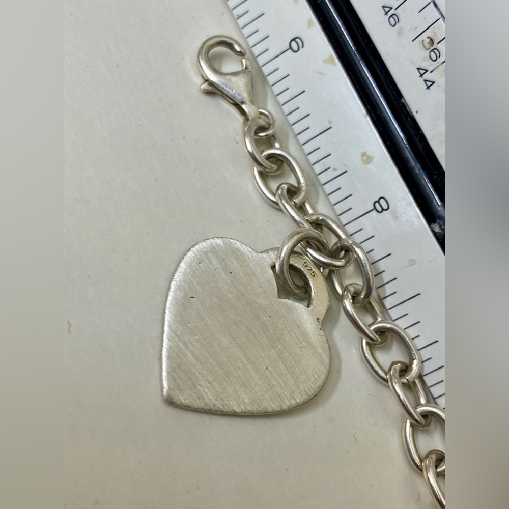 Sterling Silver 925 Solid Link Bracelet With Engr… - image 2